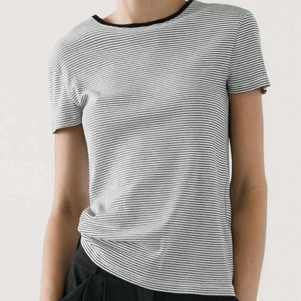 Orvis Pima Cotton Striped Perfect Tee short sleeve scoop neck medium soft